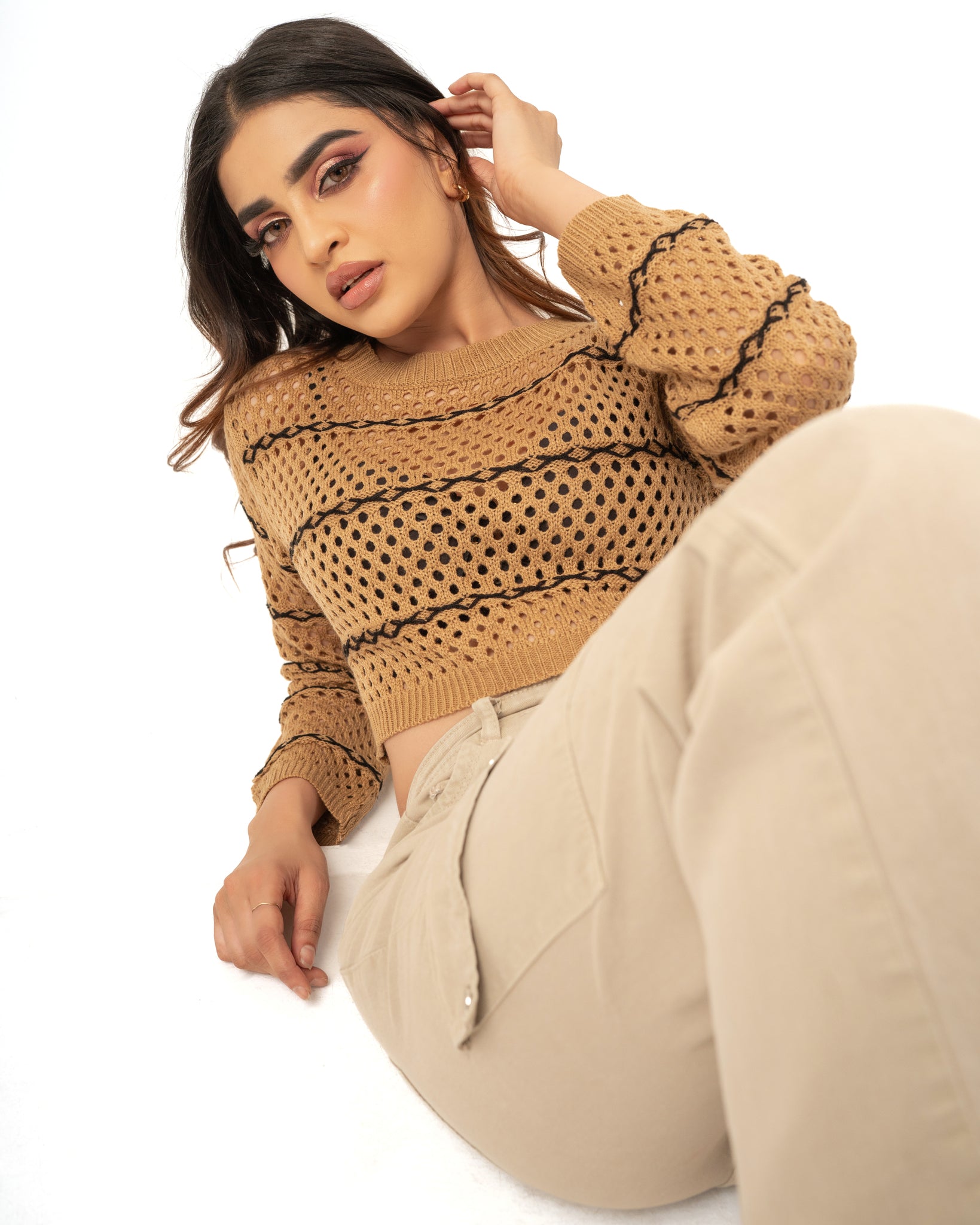 Honeycomb Knit Crop Top