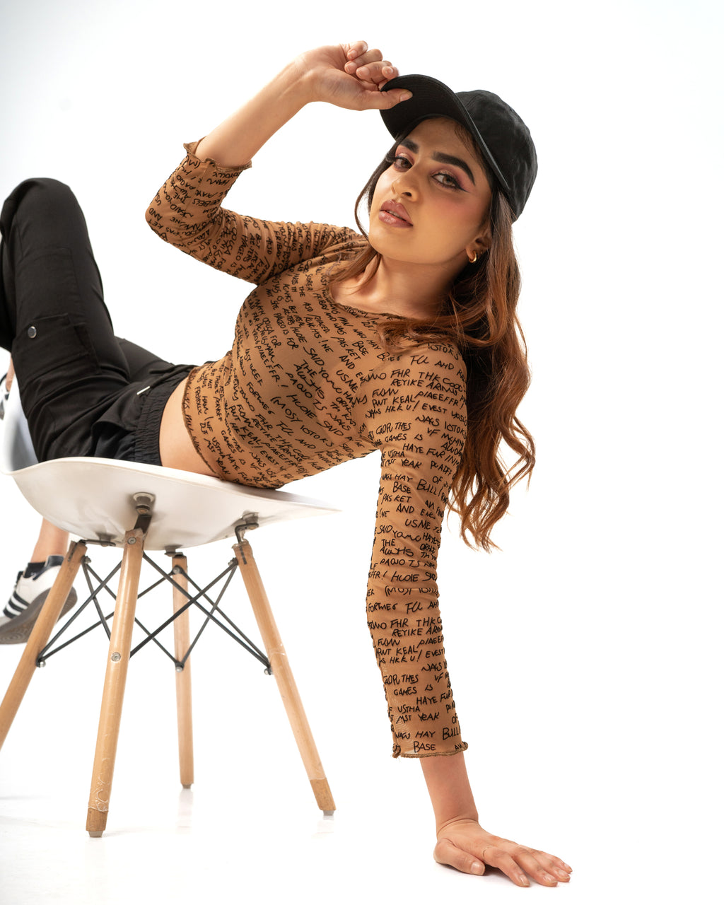 Graffiti Whispers Mesh Crop Top