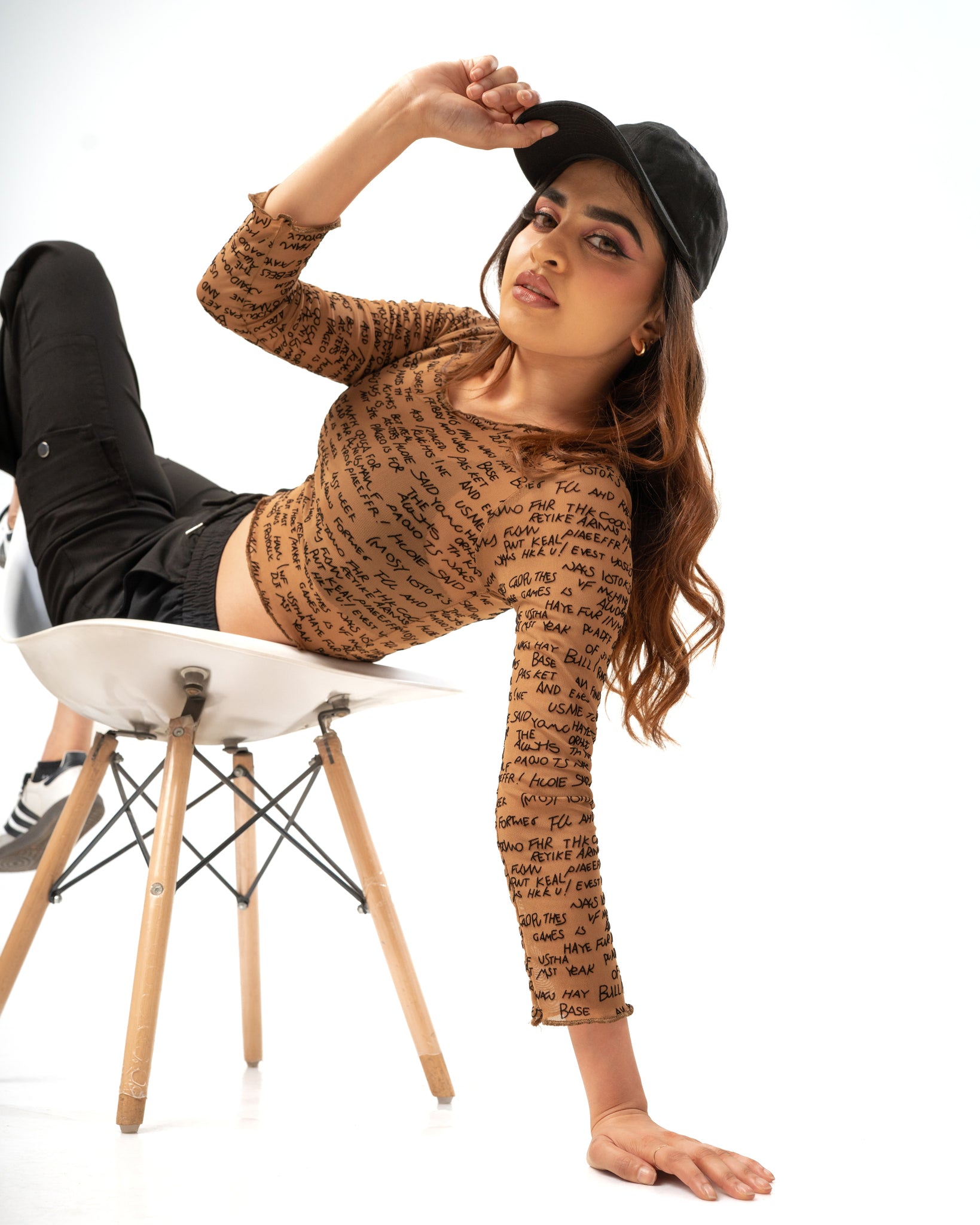 Graffiti Whispers Mesh Crop Top