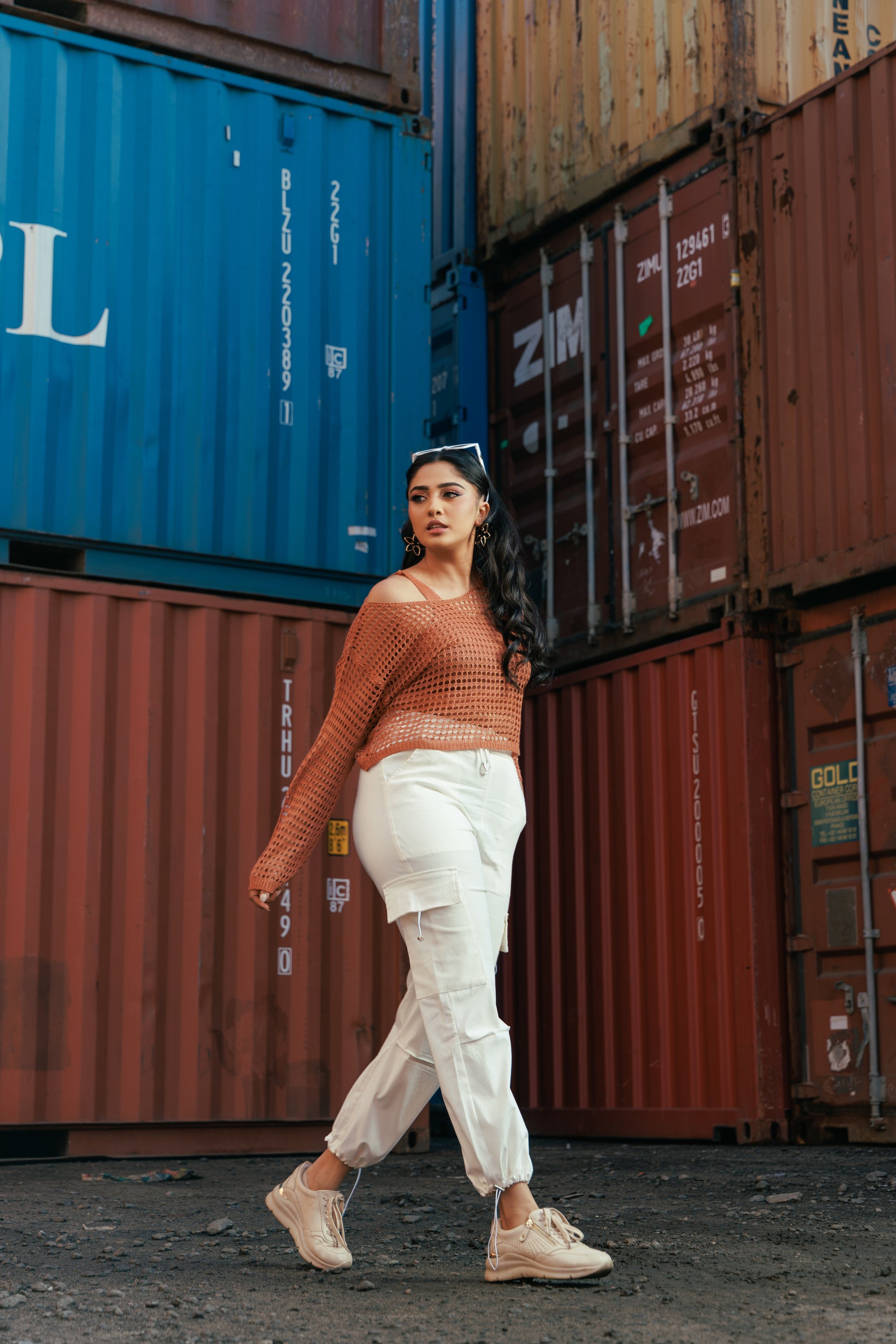 Raw Edge White Cargo Pant
